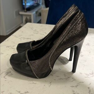 Elegant Black and Silver Women's Heels